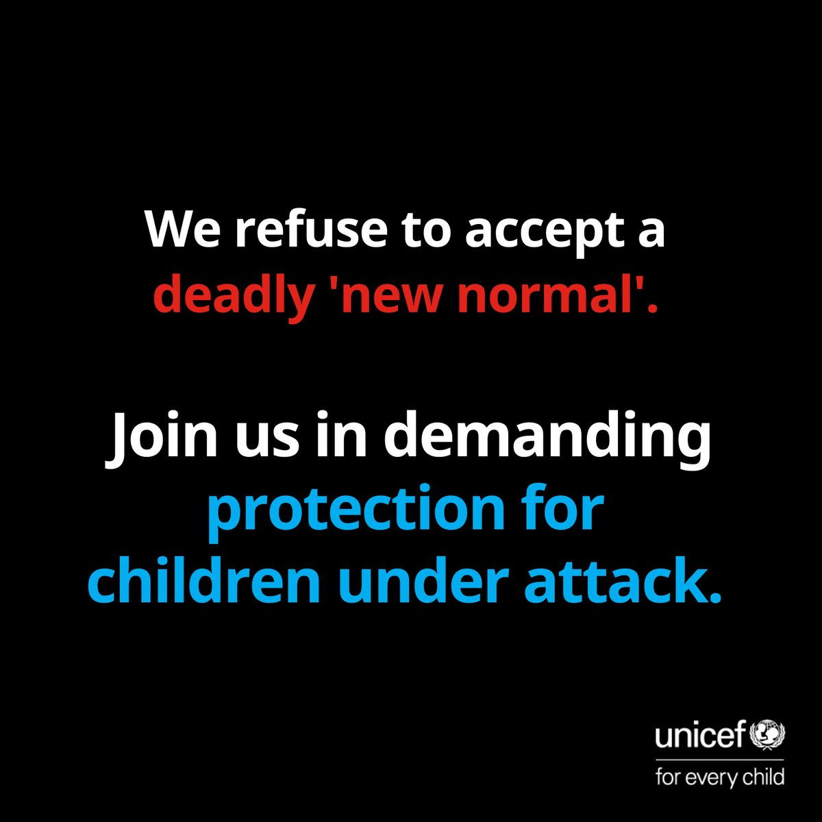 “Tragic but inevitable” - we refuse to accept this deadly new normal for children.

Let’s come together to #ProtectChildrenInConflict. Join us in calling on world leaders to take decisive action to end the suffering of children.