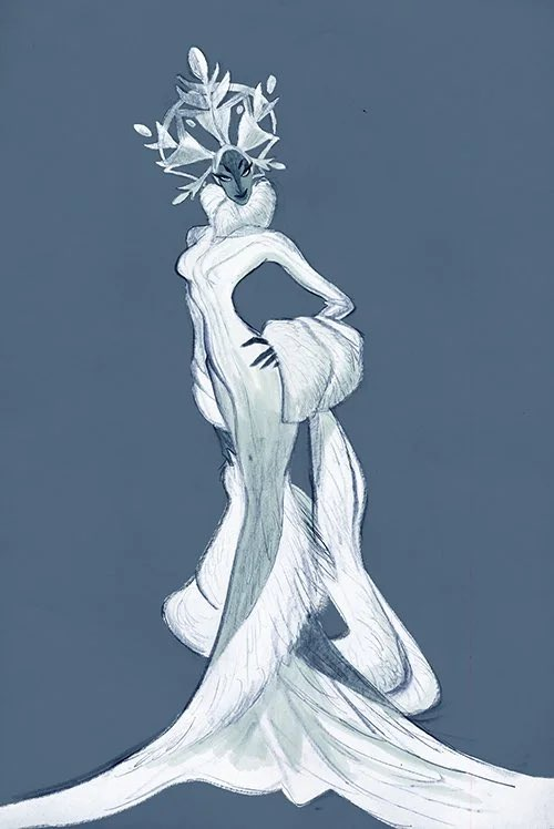nasirgan's tweet photo. Que no quede en el olvido que Disney nos privó de estos primeros diseños de Elsa como villana para 'Frozen' 🥲 https://t.co/njuAYVitlU