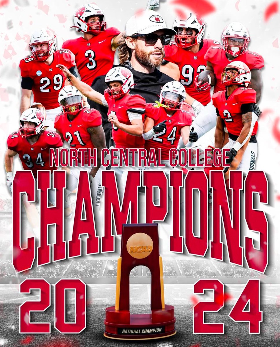 Congrats to <a href="/football_ncc/">NCC Football</a> on finishing off their amazing season with a National title! <a href="/Kalus_Murphy/">Coach Murphy</a> <a href="/CoachWark/">Derrek Warkenthien</a> <a href="/CoachChrisJr2/">Coach Chris Allen Jr.</a> <a href="/CoachSpence_NCC/">Coach Spencer</a> <a href="/CoachFoster7/">Luke Foster</a> <a href="/CoachFehrle/">Coach Fehrle</a> <a href="/CoachDierking/">Shane Dierking</a>