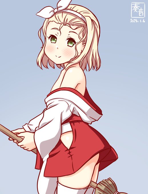 「新年おめでとうでち!
 …わ、やば、うつってきた?!」

#艦これ版真剣お絵描き60分一本勝負_20250106
#ルイージ・トレッリ 