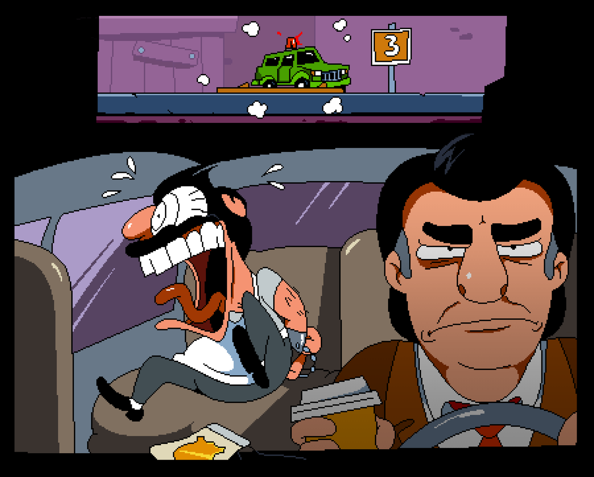 glucowski's tweet image. Burger Tower: Taxi in Pig City 🍕🍔🚕