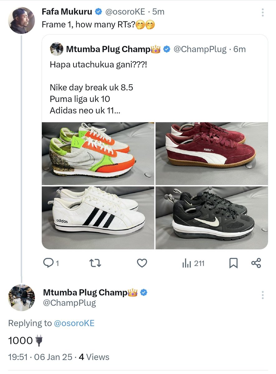osoroKE's tweet photo. 1,000 Reposts for this pair of shoe, let's do this? https://t.co/DqQEn8xWd9