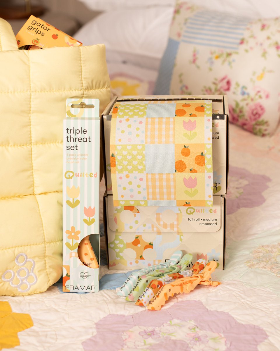 The Framar Quilted Collection has Landed at C&amp;S!

📦 Quilted 5x11 Pop-Up Foil (500 Sheets) – Perfect for effortless application.
🎨 Quilted Triple Threat Brush Set (3 Pack) – Your go-to for precise coloring.
🌈 Quilted Dream Weaver Combs – Designed for sectioning.
➕ More!