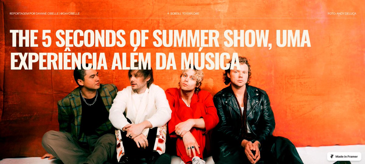 tinydancrs's tweet image. Meu TCC nasceu! 🧡 Uma reportagem transmídia sobre a tour da @5SOS no Brasil. 

🎲Link da reportagem completa: alemdamusica.framer.website

🎲Podcast "Além da música", que traz conversas sinceras sobre comunidades e a consequência de ser fã e amar música: open.spotify.com/show/2avEu7Zbl…