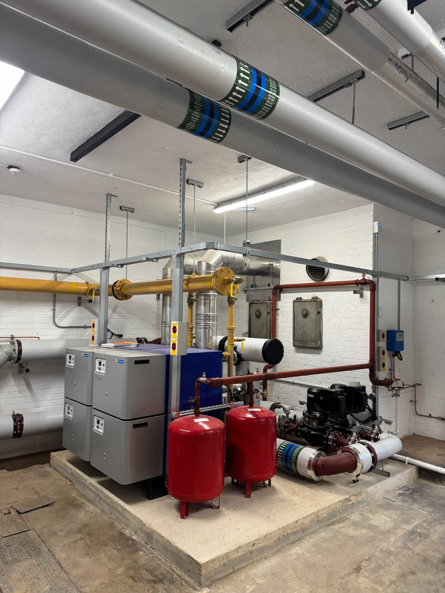Update on completed boiler plant replacement project at a High School. Insulation now installed and client delighted with  the performance of the new heating plant.
#Hamworthy #Grundfos #plateheatexchanger #boiler #replacement #heating #hotwater #temporaryboiler