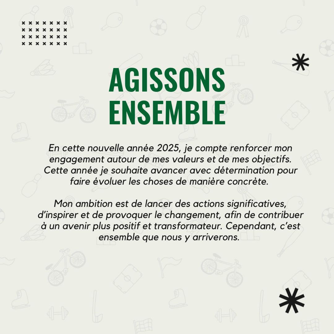 Cette année, je souhaite renforcer encore un peu plus mon engagement pour un sport plus responsable et durable. 

Ensemble, construisons un avenir qui a du sens. 🌱🏅

#SportResponsable #Durabilité #2025