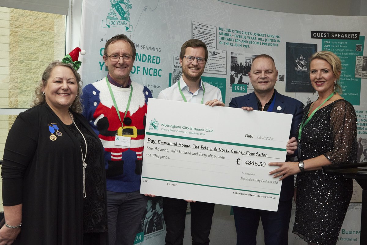 A huge thank you to Deborah and everyone at Nottingham City Business Club for their generous support over the last year!

We’re incredibly proud to have been one of the three chosen charities. Your support enables us to help people out of homelessness in #Nottingham.