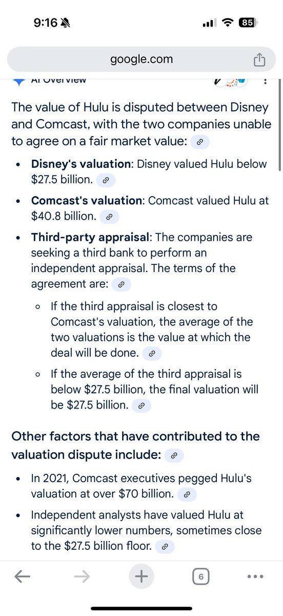 $FUBO effectively gets 30% of 27B to 41B in valuation of Hulu ALONE. Approx. 334M shares of FUBO outstanding. My math says that’s roughly $24 to $35 per share