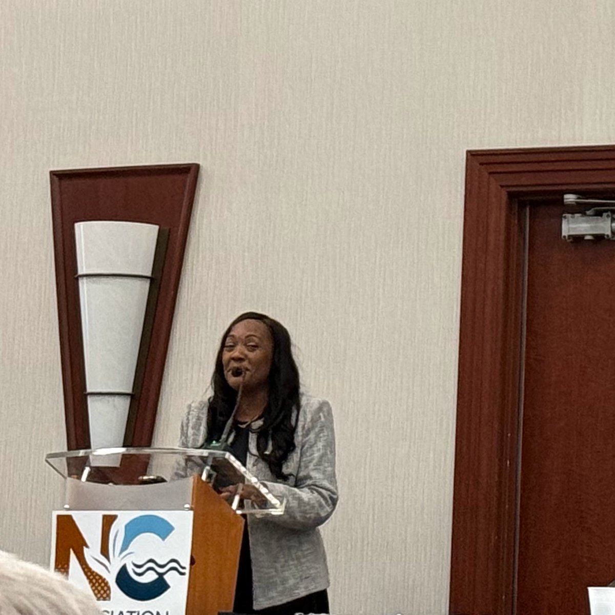 Senator Natalie Murdock from Durham, and former Durham SWCD Board Supervisor, welcomed everyone to the 2025 North Carolina Association of Soil and Water Conservation Districts. 
<a href="/DurhamCounty/">Durham County, NC</a> <a href="/NCASWCD/">NC Assn. of SWCD</a>