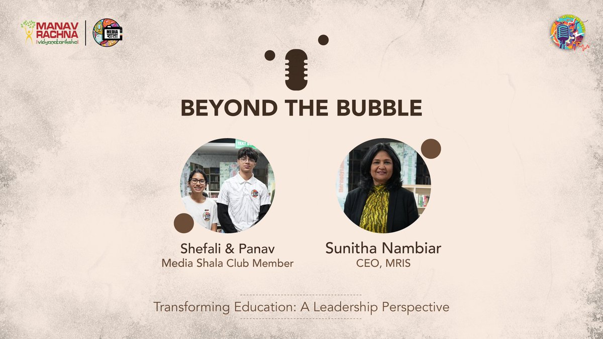 MediaShala_'s tweet image. Beyond The Bubble: Leading with Vision

In this powerful episode, Media Shala students sit down with Ms Sunitha Nambiar, who opens up about  reshaping education for tomorrow&apos;s world. 

Watch the episode here 
youtu.be/2ZyP_2cWN9k
#MediaShalaInspired  #UCreate #CreatorsUnite