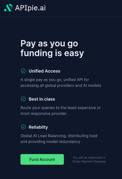 APIpie_ai's tweet image. Did you know that you can use our #APIpie service on a pay as you go basis?  
Just add credit to your account and start using it, only pay for the #AI you use, when you use it.
apipie.ai
#llm #nlp #gpt #mistral #cohere #llama #gemini #claude #anthropic