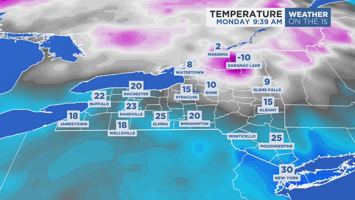 As a high impact winter storm passes to our south, we're left frigid &amp; less blustery today.

Spectrum News 1 #WxOnThe1s

#Buffalo #Rochester #Syracuse #Albany #HudsonValley #Binghamton #Watertown #NYwx