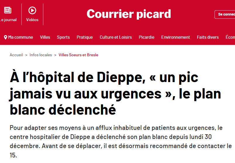 🏥 Comme chaque hiver, et même tout au long de l'année, plusieurs hôpitaux déclenchent leur "plan blanc" en raison d'un afflux de patients (maladies respiratoires notamment) et d'un manque de personnel.