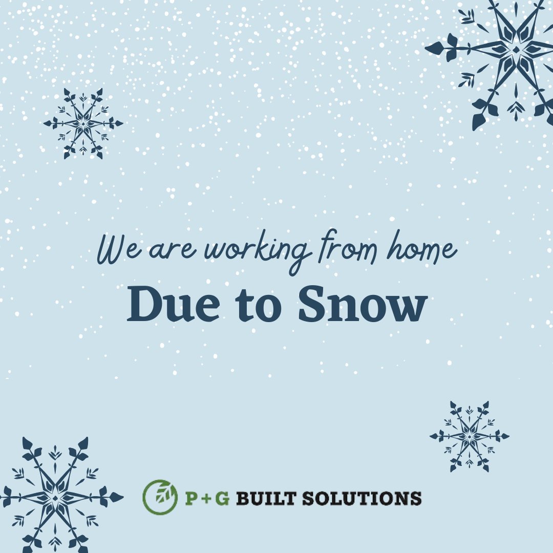 pgbuilt's tweet photo. ❄️ Snow Day Alert! ❄️ We're working from home today (Jan 6) due to snow! Need us? Email us:
📩 LConcannon@pgbuilt.com
📩 MLopez@pgbuilt.com
📩 JGarcia@pgbuilt.com
📩 DIsenberg@pgbuilt.com
📩 JFalconer@pgbuilt.com

Stay warm &amp; safe! ☃️ #SnowDay #WorkFromHome https://t.co/6Vvq9BsZni