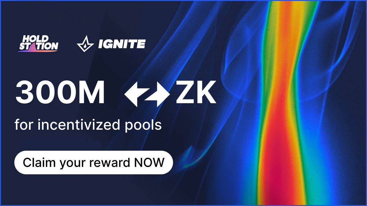 HoldstationW's tweet photo. 🔥@ZKsyncignite Has Started! Earn Your Share of 300M $ZK Rewards 🔥

🚀 Earn up to 58% APR with #Holdstation pool 🚀

How?
1️⃣ Head to: https://t.co/Jkf6UoG322
2️⃣ Provide liquidity for Holdstation USDC vault
3️⃣ Claim your ZK rewards

💰 Don’t miss out on this massive reward pool! Start earning today.