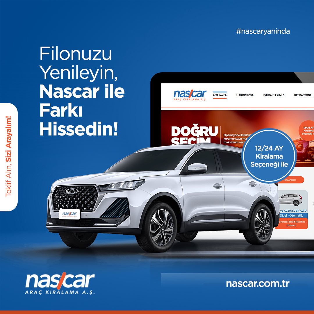 İşiniz için en iyi çözüm: Modern, bakımlı ve güvenilir araçlarla filonuzu yenileyin. 🚗

Nascar Filo’nun ayrıcalıklarıyla farkı hemen hissedin!

🌐 nascar.com.tr 

#Nascar #NascarFilo #FiloKiralama #Prestij #İşDünyası #AraçKiralama #Profesyonellik