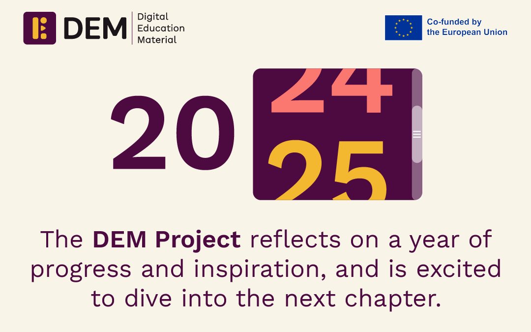 dem_erasmus's tweet image. The DEM Project looks back on an eventful year filled with progress and inspiration. We’re motivated and ready to dive into the next chapter of our work. Thank you for your support, and we wish all our followers a successful New Year! 🎉 #anefore #demproject #erasmusplus