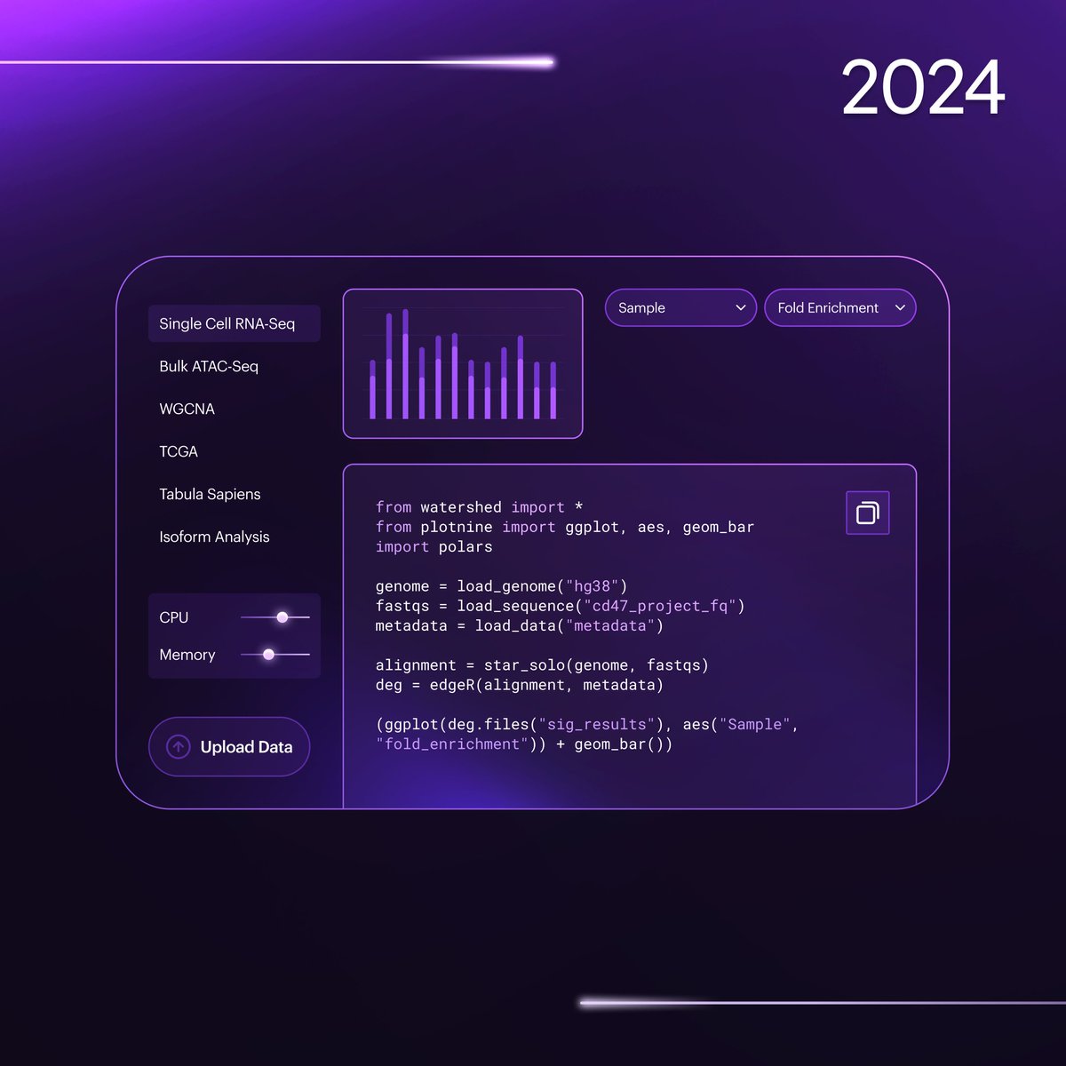 watershedbio's tweet photo. 💜2024 was a pivotal year for Watershed which saw our platform bloom into the all-in-one operating system for developers, scientists, and organizations that are serious about data. But don’t just take our word for it:
#watershedbio #Bioinformatics #CloudComputing https://t.co/YNE87bf8gC
