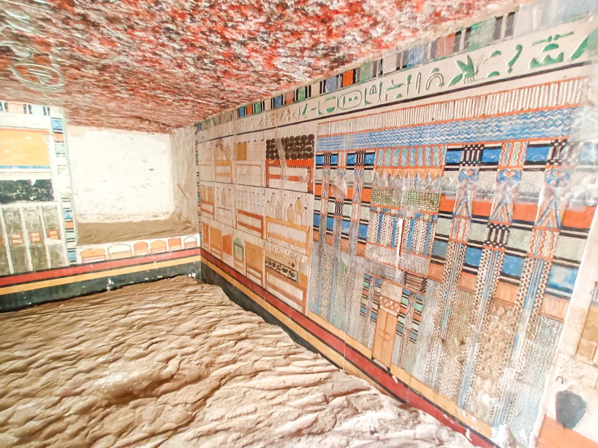 SilviaZago6's tweet photo. Exceptional discovery by the French-Swiss mission in South Saqqara, who uncovered the mastaba of chief royal physician Teti-Neb-Fu, dating to Pepi II's reign. Look at those carved and painted walls! 😍
More at https://t.co/hipZRLblRh
📸 @TourismandAntiq
#egyptology #archaeology https://t.co/WJiUptdjSZ