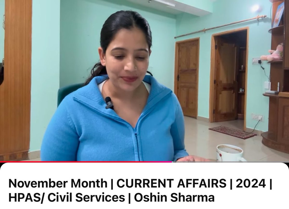 TheOshinSharma's tweet photo. November Month | CURRENT AFFAIRS | 2024 | HPAS/ Civil Services | Oshin S... https://t.co/23Xccpuauz via @YouTube https://t.co/UxxeWhnVtZ