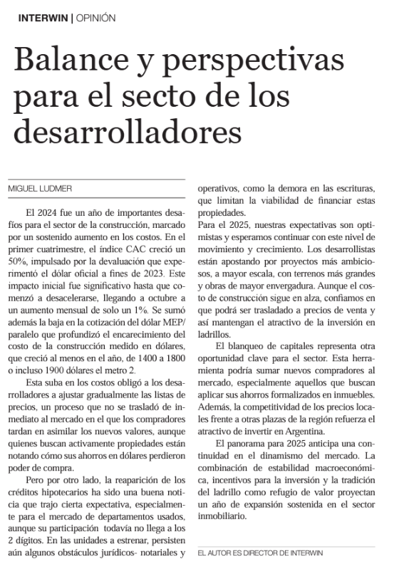 interwin_itw's tweet image. El Constructor: Interwin

Para el 2025, nuestras expectativas son optimistas y esperamos continuar con este nivel de movimiento y crecimiento. Los desarrollistas están apostando por proyectos más ambiciosos, a mayor escala, con terrenos más grandes y obras de mayor envergadura.