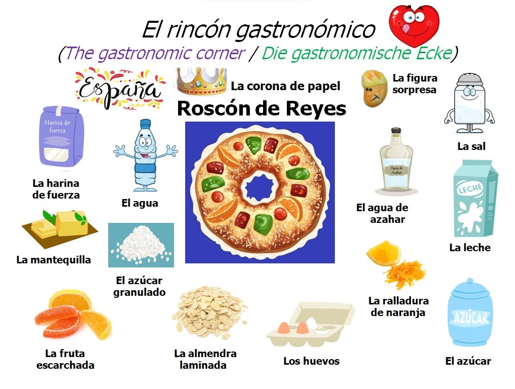 SpanishMucho's tweet photo. 🇬🇧*Roscón de Reyes - You’ll find fun activities related to many others recipes here: https://t.co/cqSIyUi5fA Bon appetit! 😋
#spanish #roscondereyes #amococinar #amoelroscondereyes #ilovecooking #ilovetocook #GuessTheIngredients #español https://t.co/NuQ1ub2Myp