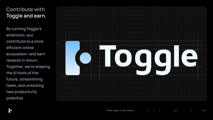 Emmanue02483255's tweet photo. 1/ 🚀 Introducing Toggle: Your gateway to Web3 + DePIN! 🌐
With Toggle, you can earn rewards while supporting decentralized AI-powered infrastructure. Let’s dive in! 🧵⬇️ @toggle 
Link: https://t.co/96Osn1IXmg
#DePIN #Web3 #AI #TogglePro https://t.co/F7AX5mJ5cw
