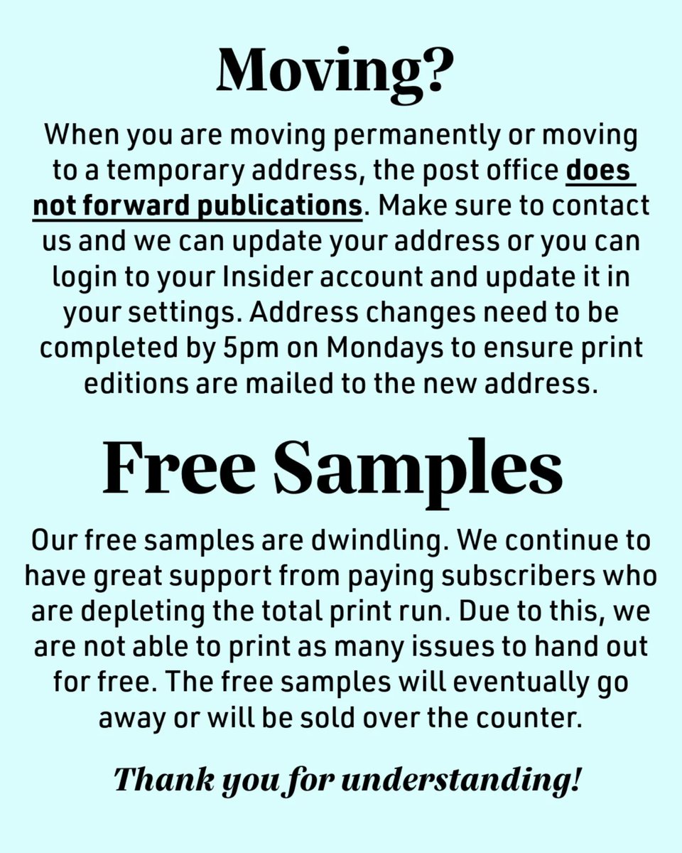Please note! Our print edition for January 9 will be DELAYED due to the post office closing in honor of the late Jimmy Carter.

If you have any questions, please contact us!