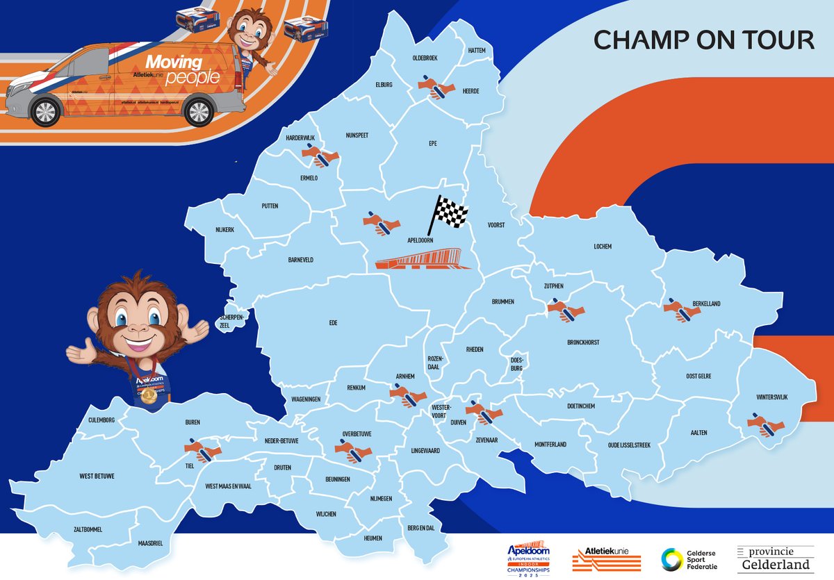 Doe als school, atletiekvereniging of buurthuis mee aan Champ on Tour en doe mee aan supertoffe activiteiten. Laat het ons weten en maak kans op een bezoek van mascotte Champ! ⤵️

💻 obi41.nl/yybnu3hu

<a href="/provgelderland/">Provincie Gelderland</a> @atletiekunie <a href="/gem_apeldoorn/">Gemeente Apeldoorn</a>