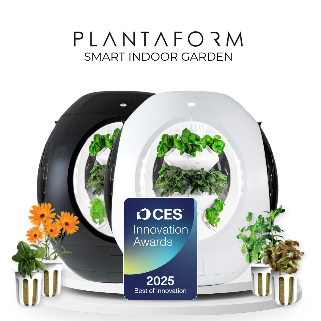 PlantaformCA's tweet photo. Plantaform has officially launched in the U.S. market! 🚨🇺🇸 

We also won a “CES Innovation Awards® Best of Innovation” award! 🏆 

Read more on our blog here 👉 https://t.co/eTAyxWKDVK

-

#CES2025 #Innovation #IndoorGardening #SmartGarden #Tech #SmartTech https://t.co/Aj67u7zIHK