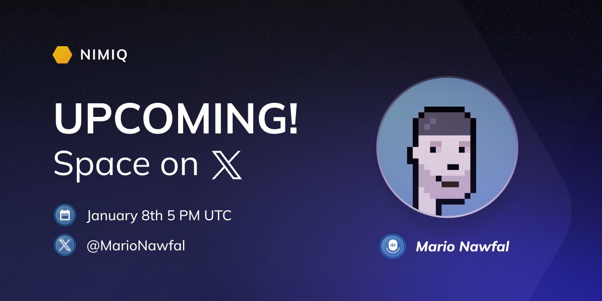 Nimiq β $NIM π€ (@nimiq) on Twitter photo Exciting news!
ποΈ Tune in as <a href="/Max_Nimiq/">Max (Team Nimiq)</a> joins <a href="/MarioNawfal/">Mario Nawfal</a>'s X Space to share @Nimiqβs plans for mass adoption. Topics include <a href="/Cryptocity_Net/">Cryptocity Network</a> and partnerships with major payment players.
π
January 8th, 5 PM UTC
Set your reminders! Exciting news!
ποΈ Tune in as <a href="/Max_Nimiq/">Max (Team Nimiq)</a> joins <a href="/MarioNawfal/">Mario Nawfal</a>'s X Space to share @Nimiqβs plans for mass adoption. Topics include <a href="/Cryptocity_Net/">Cryptocity Network</a> and partnerships with major payment players.
π
January 8th, 5 PM UTC
Set your reminders!
