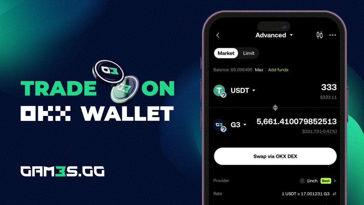 gamesdotgg's tweet photo. Buy and trade $G3 directly on OKX @wallet.

Get started: https://t.co/UrZd3xj30w https://t.co/G6Z8jDA6MP