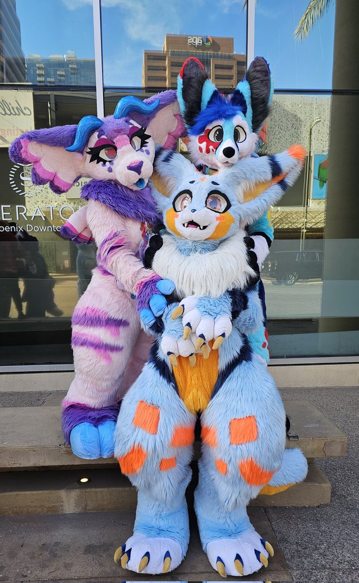 FurryChi's tweet image. Extra cuteness overload 🩷💙❤️

We&apos;re going to climb mountains today🏜️
#PDFC2025