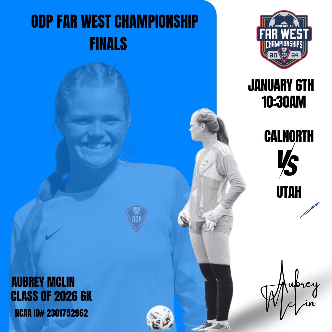 AubreyMcLin's tweet photo. Finals Bound! The U17 CalNorth ODP girls are heading to the finals this morning! Weโre so proud of everything weโve accomplished in this tournament so far. Now itโs time to finish strong and leave it all on the field! Letโs go, @CalNorthSoccer!
#CalNorthSoccer #ODP #FinalsTime #Teamwork #Proud
@ImYouthSoccer @usysodp @TopDrawerSoccer @TheSoccerWire @PrepSoccer @travismclark @JREskilson @mattsmithsoccer @MicheleBud @David1Madsen1 @pindernijjar6
