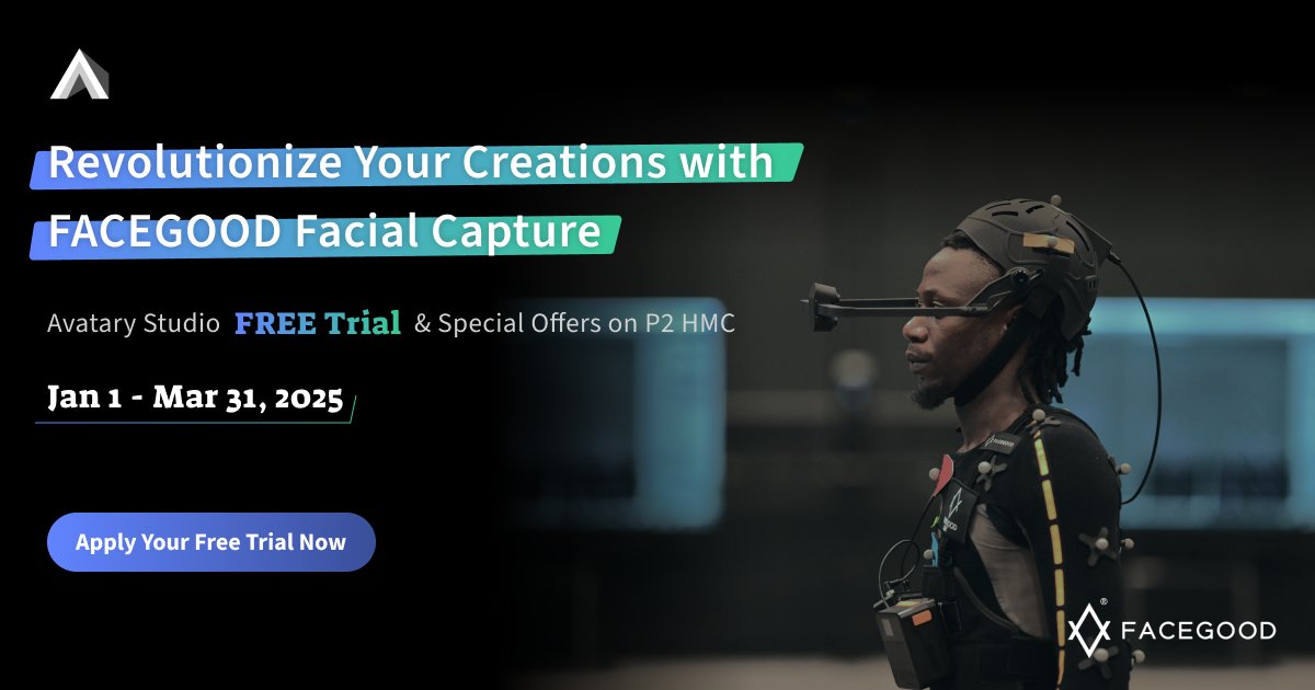 80Level's tweet photo. Unlock next-gen facial capture with @facegood2018's latest solutions! Free trial Jan 1โMar 31, 2025 + win FREE gear!
Apply now: https://t.co/Ni83eXjscm
#FACEGOOD #FacialCapture #Animation #Gaming #VirtualProduction #CreativeTools #FreeTrial #SpecialOffer #sponsored #ad https://t.co/OJmrfhJcTp
