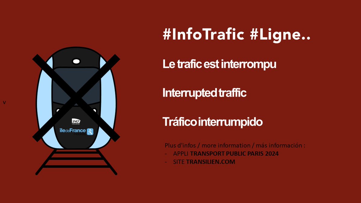 LIGNEP_SNCF's tweet photo. ❌#Infotrafic #LigneP
Le trafic est interrompu entre #Morcerf et #Coulommiers, jusqu'à 18:00.
Motif : Conséquences de mauvaises conditions climatiques - conséquences de la tempête Floriane. https://t.co/lQ5CIpBrvL