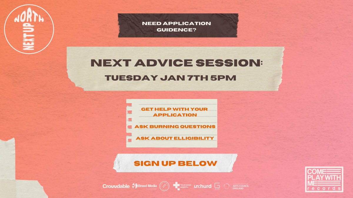 Applying to Next Up North?

Do you:
- Need advice about your application
- Have a burning question you'd like answered

We're holding an application advice session TOMORROW at 5pm on Zoom!

Reserve your spot here: docs.google.com/forms/d/e/1FAI…

Applications close THIS THURSDAY at 5pm!