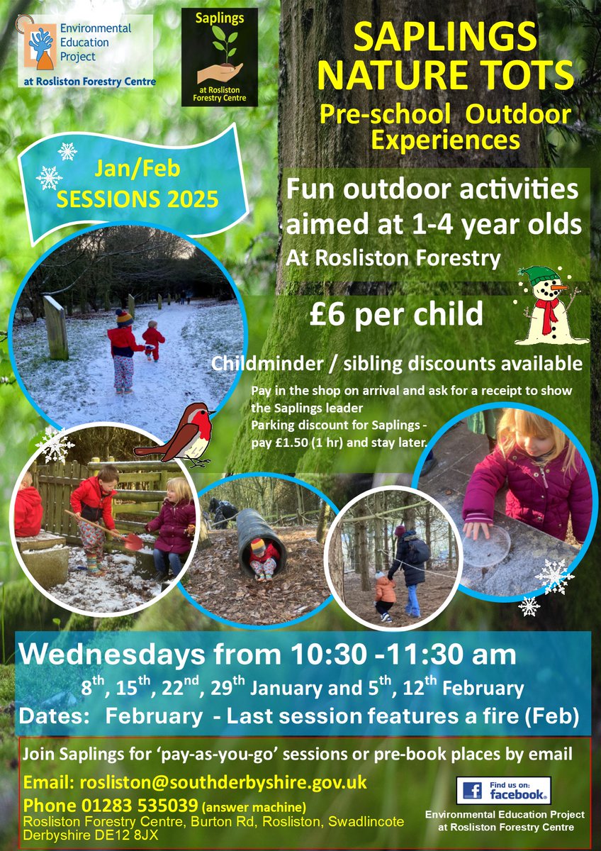 RoslistonEnvEd's tweet image. Happy new year from the Saplings. We are now proud to be part of Derbyshire Wildlife Trust's 'Nature Tots' network. Come along every Wednesday in term time with your preschoolers & take part in fun outdoor activities in our woods & sheltered area.