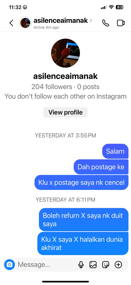 kiah_alan's tweet photo. Korang tolong hati2 dgn mamat ni dia dah tipu duit saya 200 ringgit…dekat Threads dia dah log saya..harap Korang hati2…mgkin silap saya terlalu percaya..perempuan mmg mudah kena tipu…hope pengajaran buat saya… https://t.co/dKvYb3Wmq5