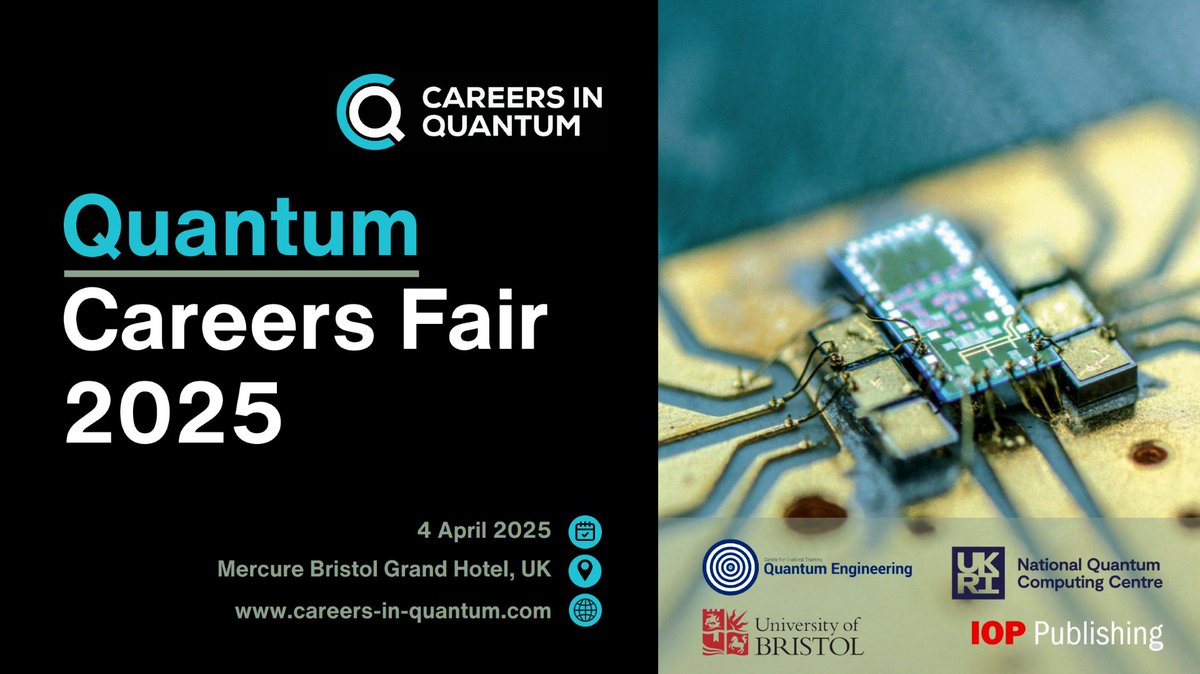 nqcc_official's tweet image. Interested in a career in quantum?

NQCC is excited to support &apos;Careers in Quantum&apos;, a student-led quantum careers fair, that will be held at the University of Bristol on 4 Apr&apos;25.

careers-in-quantum.com/#register

#quantumcomputing #STEM