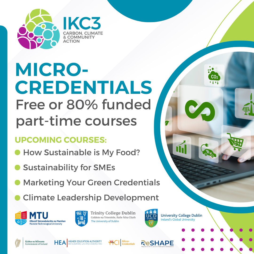 IKC3 Project (@ikc3_project) on Twitter photo New Year, New Courses🌱 IKC3 are delighted to offer a range of free or part-funded courses delivered by Ireland's leading universities <a href="/MTU_ie/">Munster Technological University</a>, <a href="/tcddublin/">Trinity College Dublin</a> & <a href="/ucddublin/">University College Dublin</a>. Free or 80% funded places available for eligible applicants. More info 👉ikc3.ie/knowledge-cent… <a href="/ReSHAPESkills/">ReSHAPE Project</a> New Year, New Courses🌱 IKC3 are delighted to offer a range of free or part-funded courses delivered by Ireland's leading universities <a href="/MTU_ie/">Munster Technological University</a>, <a href="/tcddublin/">Trinity College Dublin</a> & <a href="/ucddublin/">University College Dublin</a>. Free or 80% funded places available for eligible applicants. More info 👉ikc3.ie/knowledge-cent… <a href="/ReSHAPESkills/">ReSHAPE Project</a>