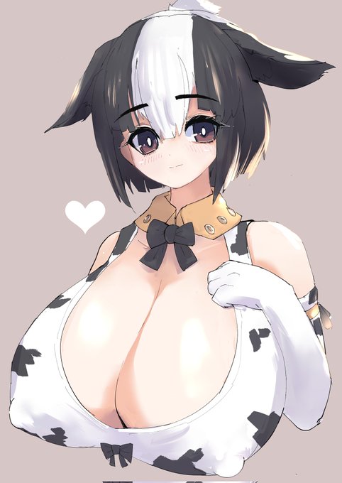 あらためてあけおめ絵のホルスタインちゃん 