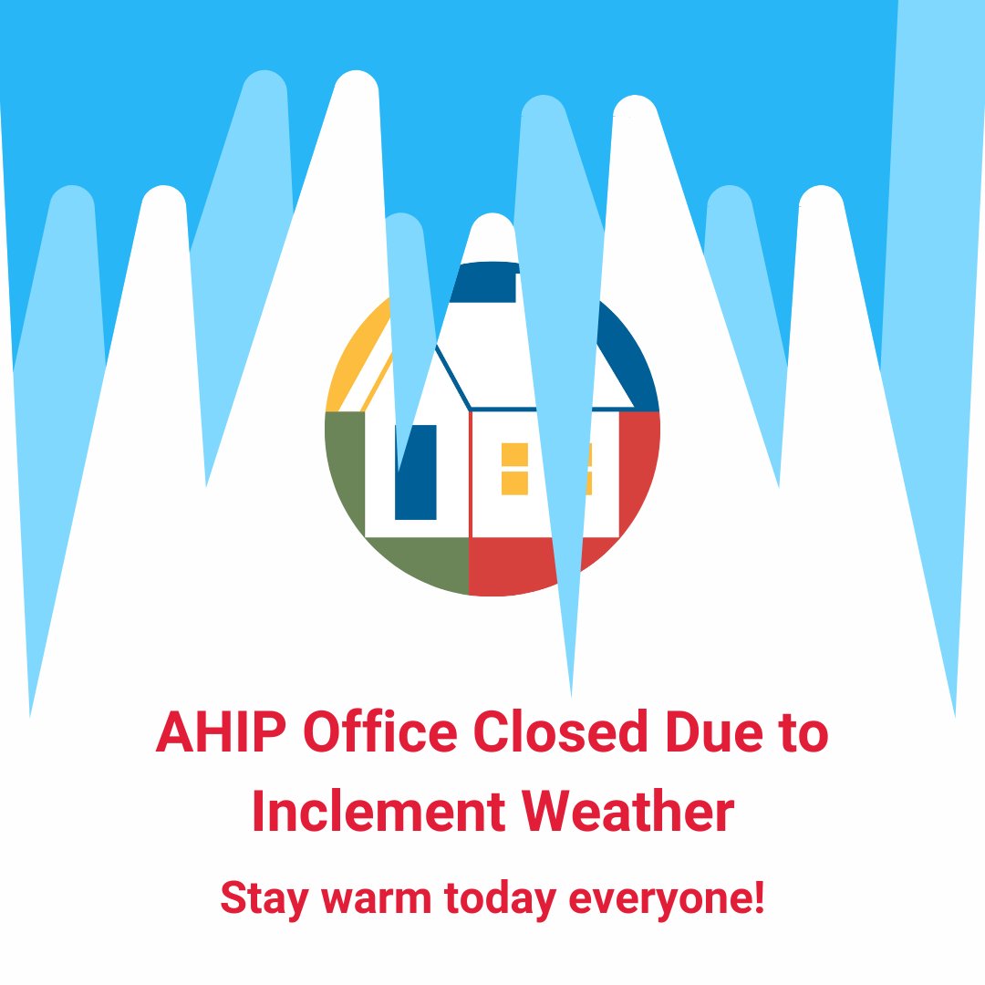 ahipva's tweet photo. Due to the major snowfall last night, AHIP's office will be closed today; once the roads are clear we'll be back on-site, stay safe out there in the meanwhile! https://t.co/sjtE9Yv8V7