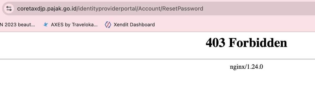 nanda_rela's tweet photo. @kring_pajak miinn, Coretax ini gimana dah, mau klik "lupa password" aja gak bisa :') error 403 mulu dari tadi. https://t.co/GLlkPQzMEb