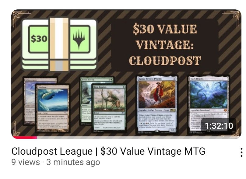 New $30 Value Vintage content!

Join me for 3 rounds of a simulated "league" on MTGO with Cloudpost!

youtu.be/dxaZK057Owg?si…