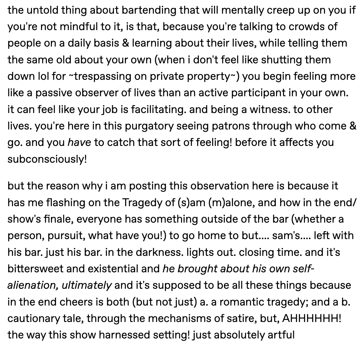 goodlordsam's tweet photo. i've spent the last year bartending, here are some thoughts :P https://t.co/vQ7Qw2ZBpA