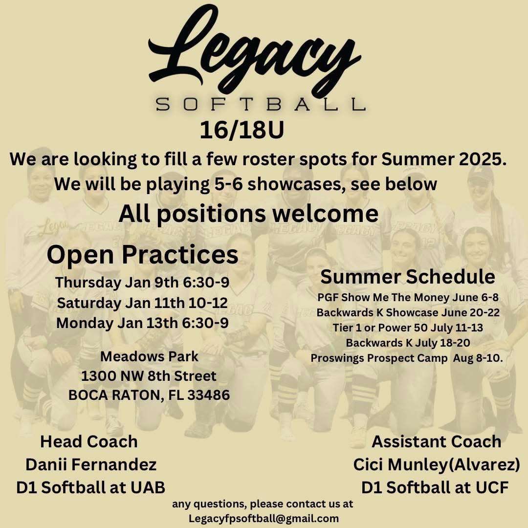 LexGleichenhaus's tweet photo. If you are in the south Florida area and looking for a competitive team please come out to our open practices! Go legacy 💛🖤 https://t.co/uiMeMa8t6F