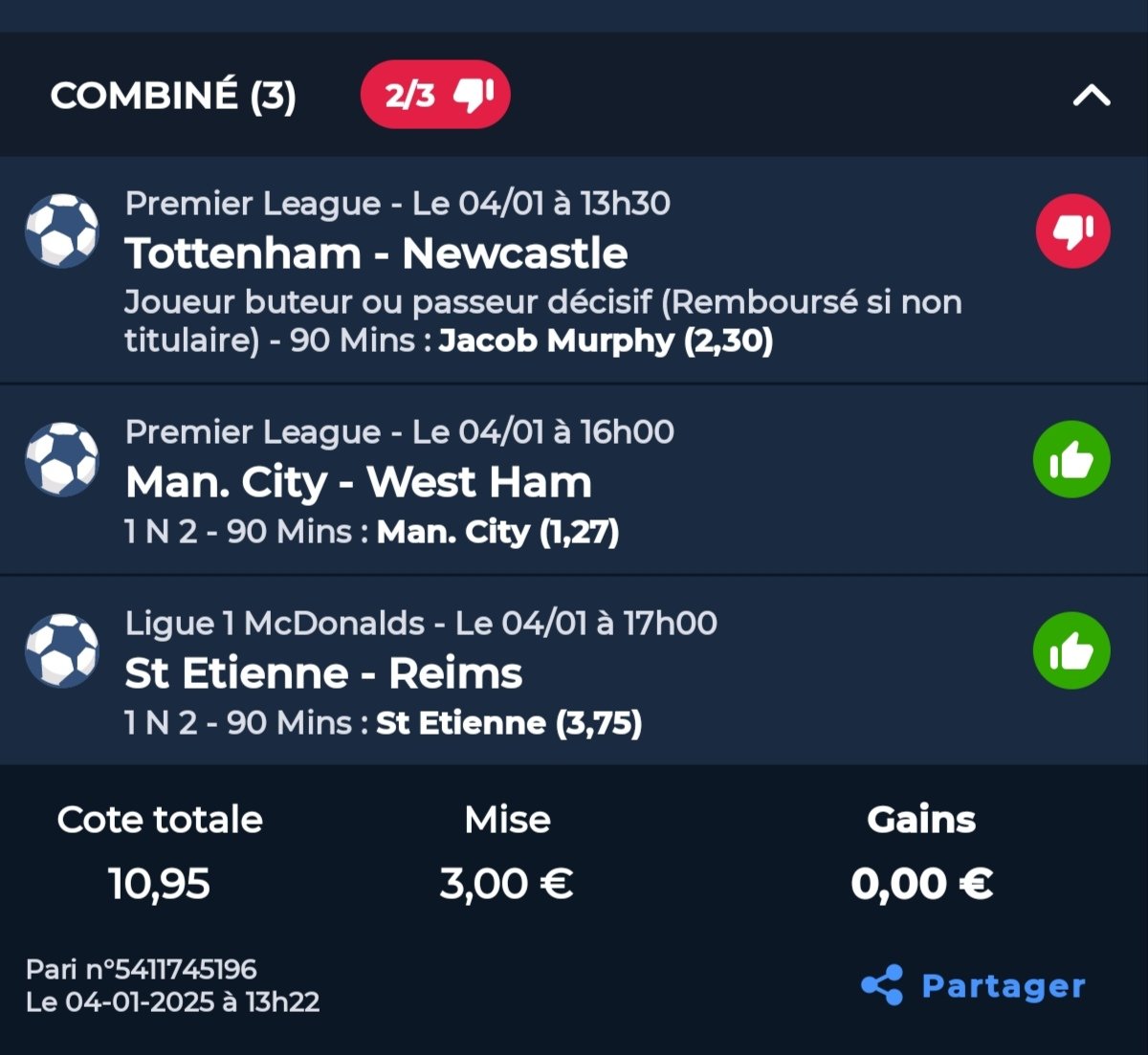 MaXx95xX's tweet photo. @ValueBet3 @WinamaxSport @ParionsSport Possible de valider également ?? https://t.co/C0YZlj9G7v