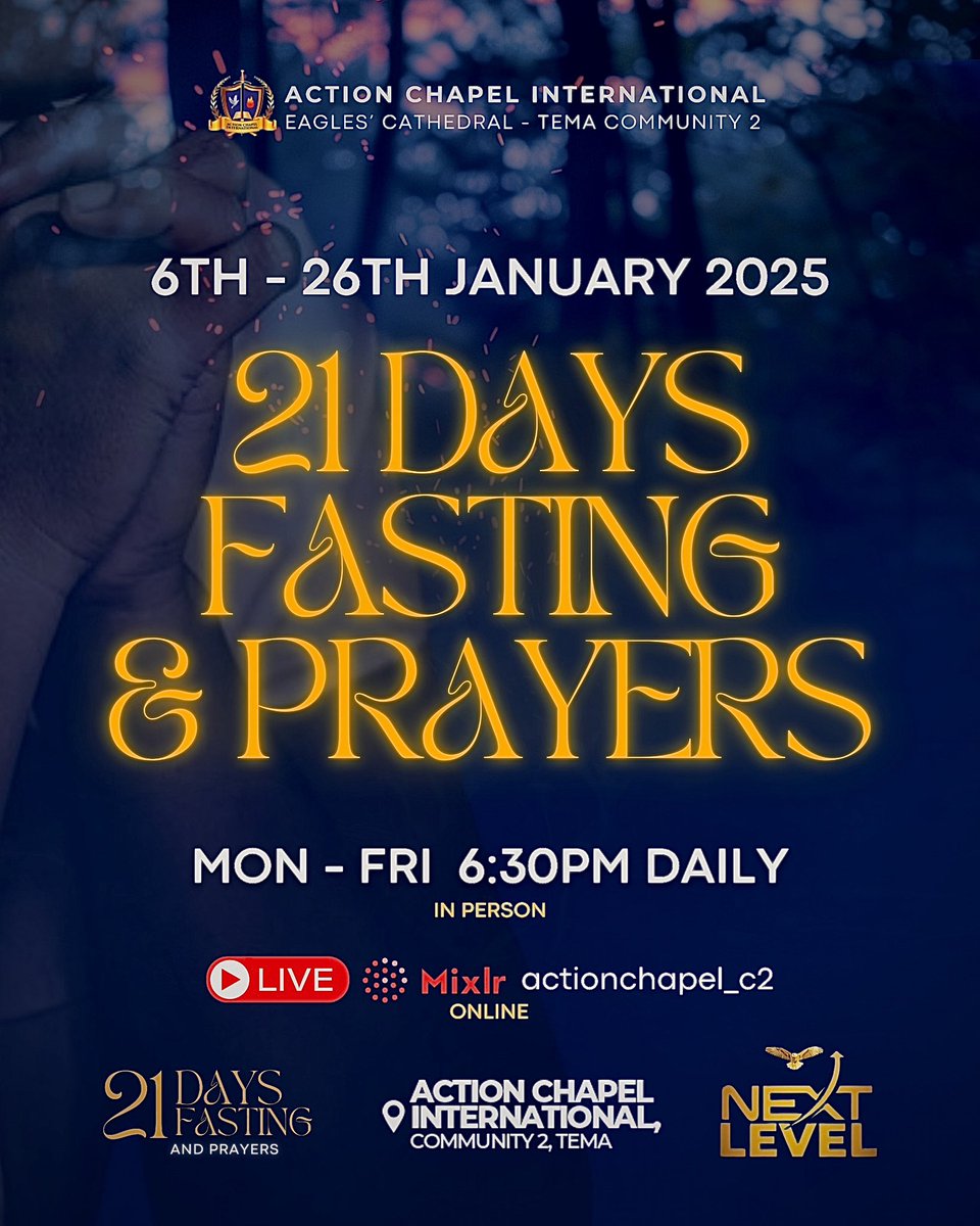 actionchapel_c2's tweet photo. Day 1 of our 21 Days Fasting and Prayers https://t.co/rHb58c5SVo