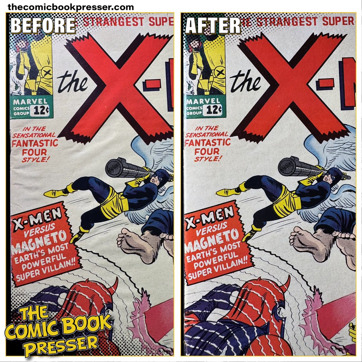 ComicPresser's tweet photo. The X-Men #1 transformation is here! Check out the before-and-after pics of this Silver Age grail.
High-value books demand experience, and with 14+ years, THE Comic Book Presser delivers. Honored to work on such iconic comics!
#XMen1 #ComicBookPressing #SilverAgeComics #Comics https://t.co/S1VInCYN8g